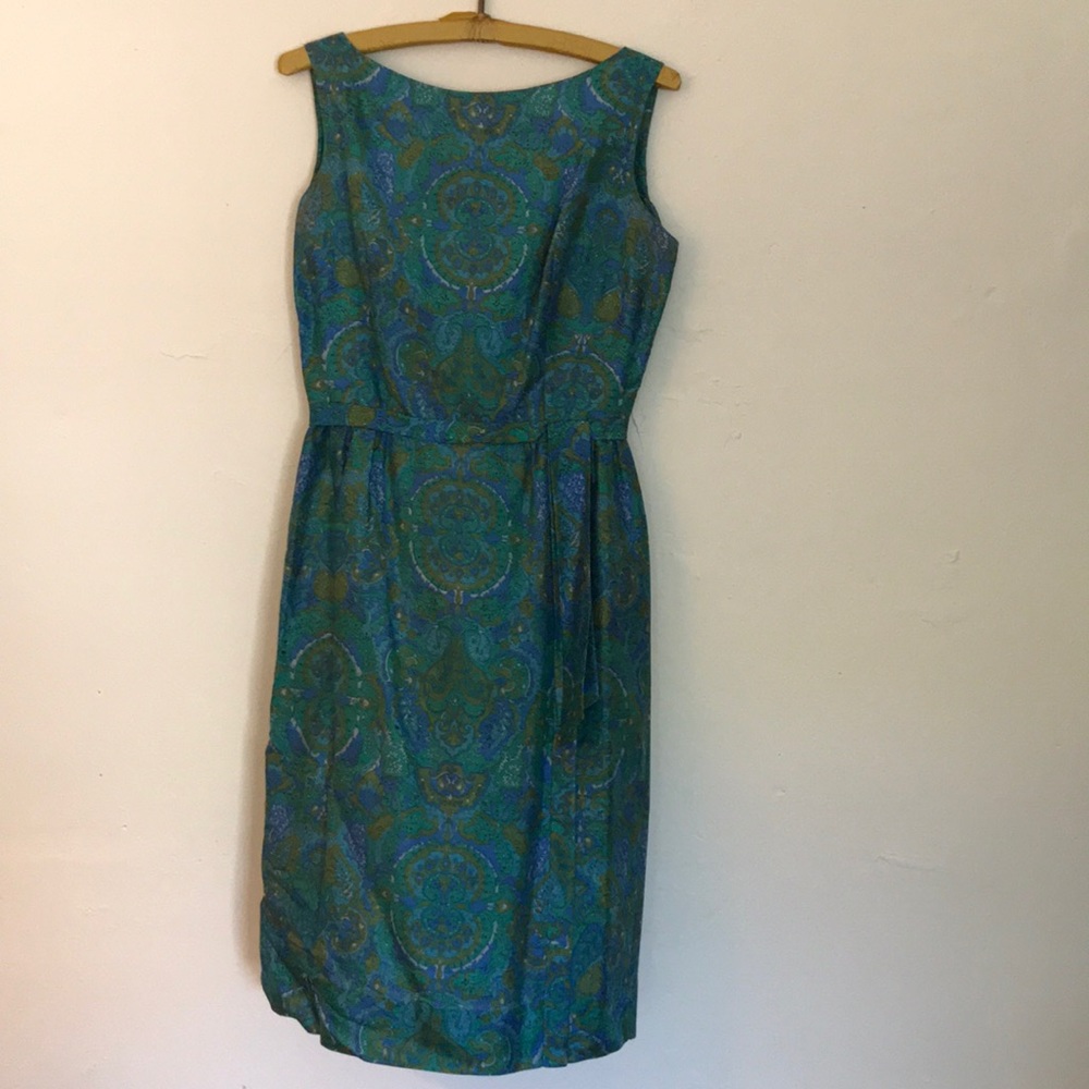 Vintage silk paisley cocktail dress